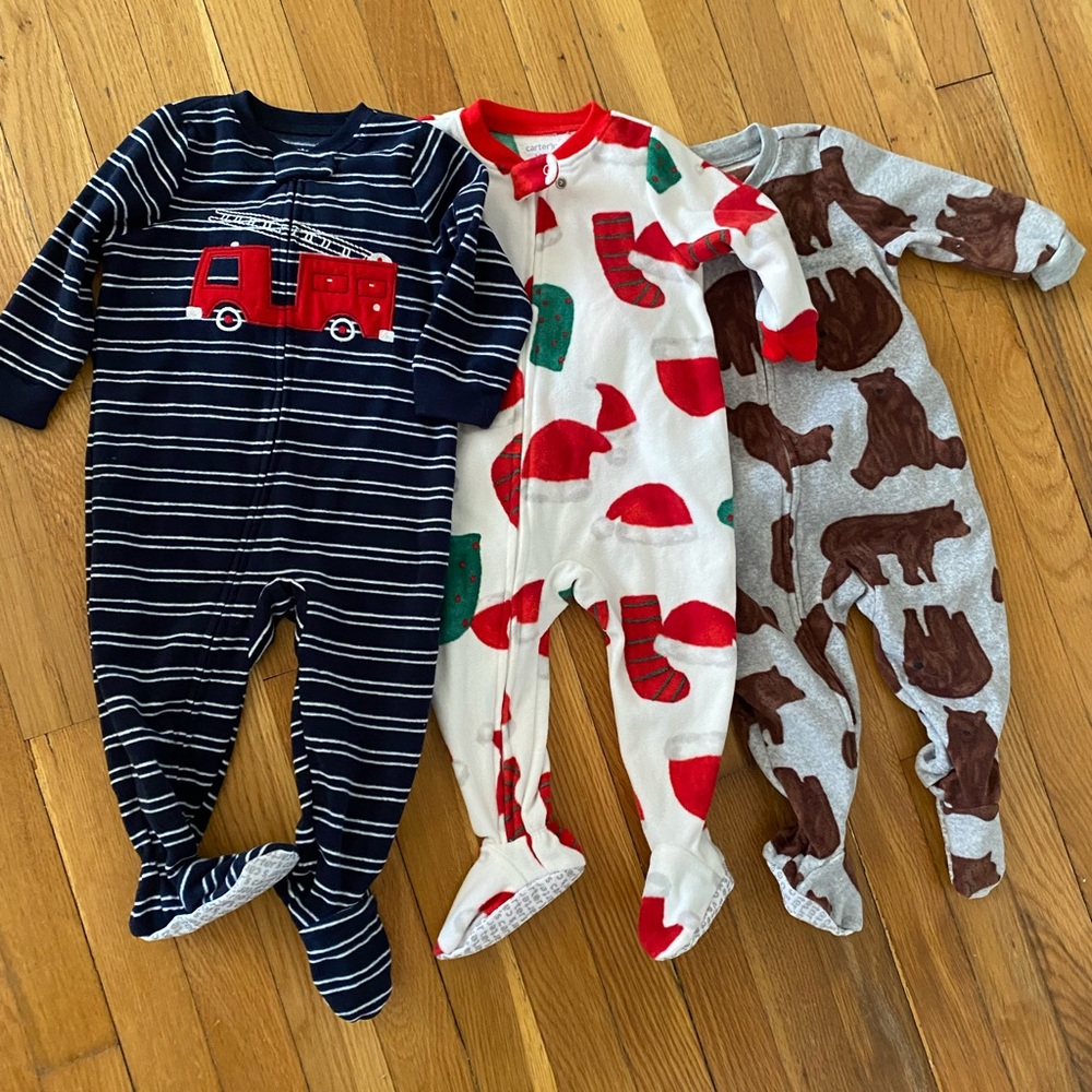 Carters fuzzy footie pajamas
